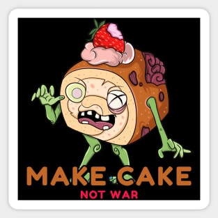 Zombie Foodie make Cake not War Sticker